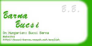 barna bucsi business card